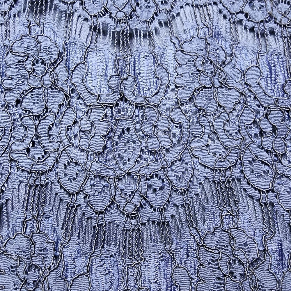 Lulus Navy Blue Lace Shift Dress Short Sleeve Eyelash Hem Size M Cocktail Party - Picture 2 of 9